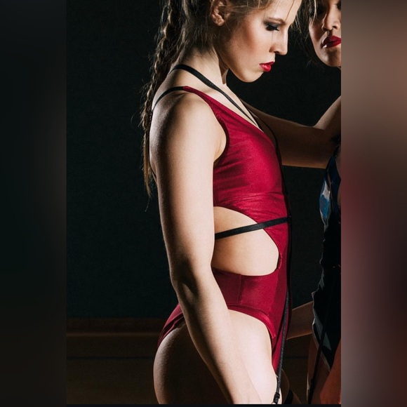 Indi Polewear Red Cutout Bodysuit - Size L - Picture 3 of 5